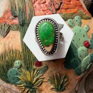 Sea Sediment Jasper Stone Sterling Silver Ring sz 7